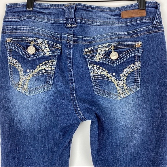Wallflower Blue Jeans Rhinestones Mid Rise Sz 13 - Picture 3 of 7
